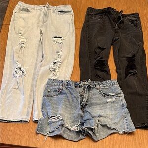 Distressed Denim Jeans and Shorts. Wild Fable brand size 8